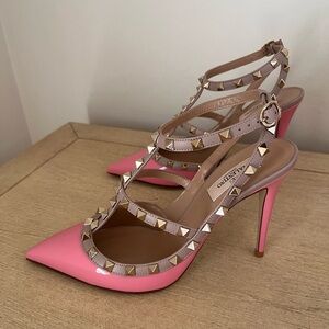 Valentino Pink Rockstud 100 Caged Pump
